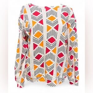 Ade & Ayo Geometric Patterned Unisex Kids Top - Red and Orange Size XL African